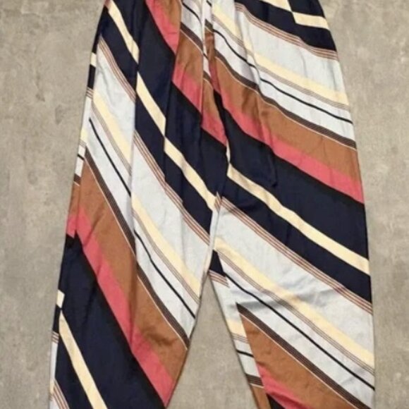 ANTHROPOLOGIE MAEVE Striped Satin Balloon Leg Pants Size 12 - Picture 12 of 13
